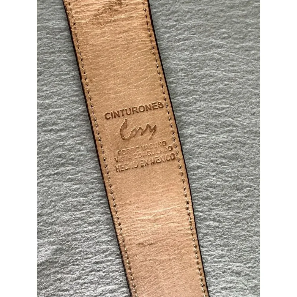 Cinturones Western Leather 50” Belt Spinning Spur Buckle Mens Size‎ 44